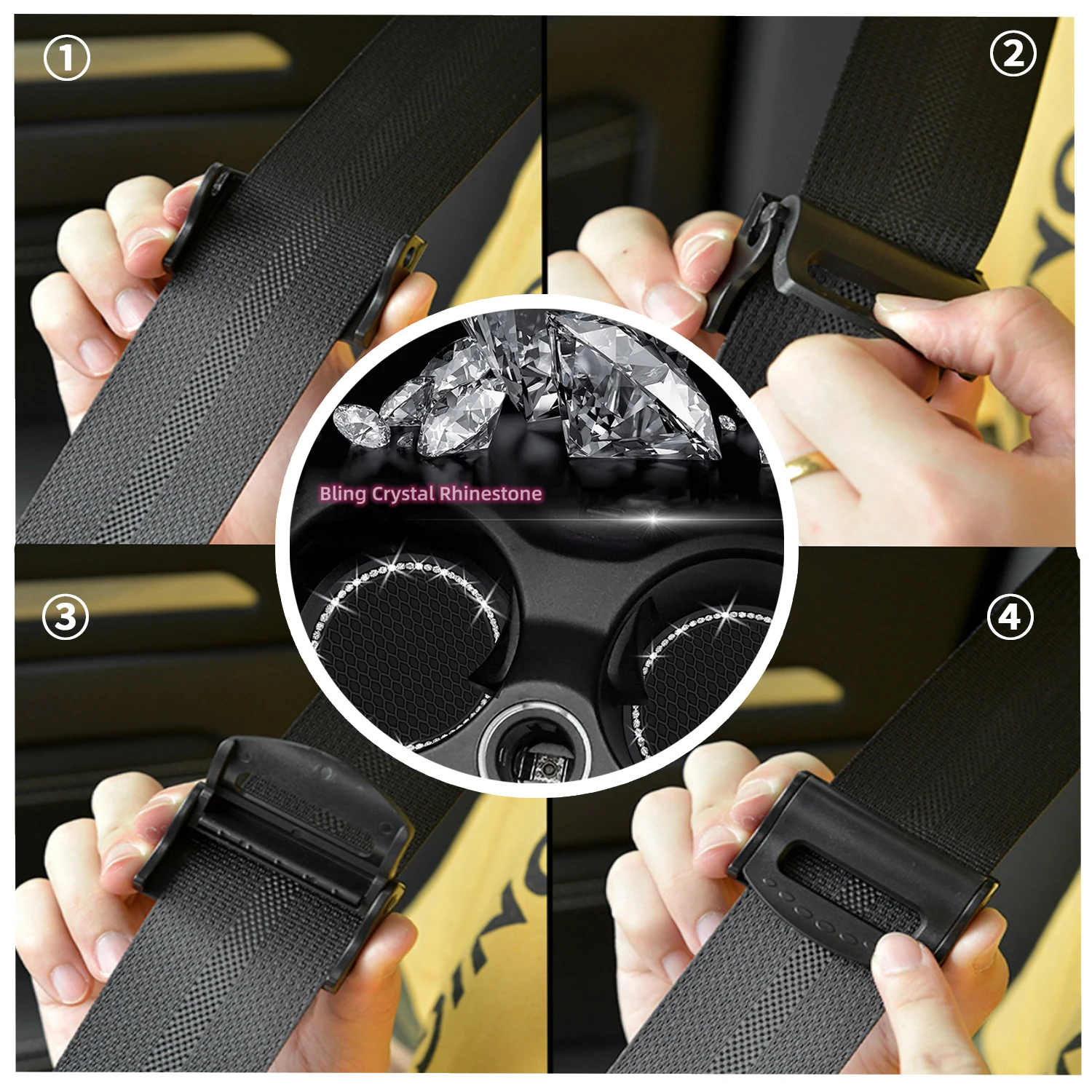 Car Seat Belt Extender 2pcs 23-36CM Kid Seat Belt Lock Tongue Plug Clip Fat Pregnant Lengthen Seat Belt Buckle Car Accessories