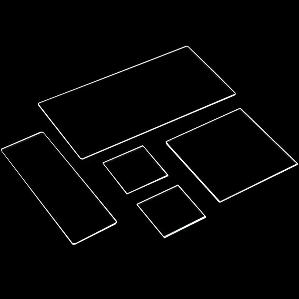 0.1mm  0.2mm 0.5mmQuartz Glass Optical High Temperature Resistant Ultra thin Square Rectangular Circular Disc UV