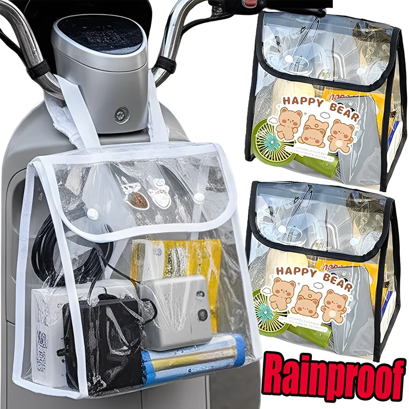 

Electric Vehicle Storage Bag Waterproof Transparent Charger Raincoat Large Capacity Hanging Organizer Handlebar Seat Protection