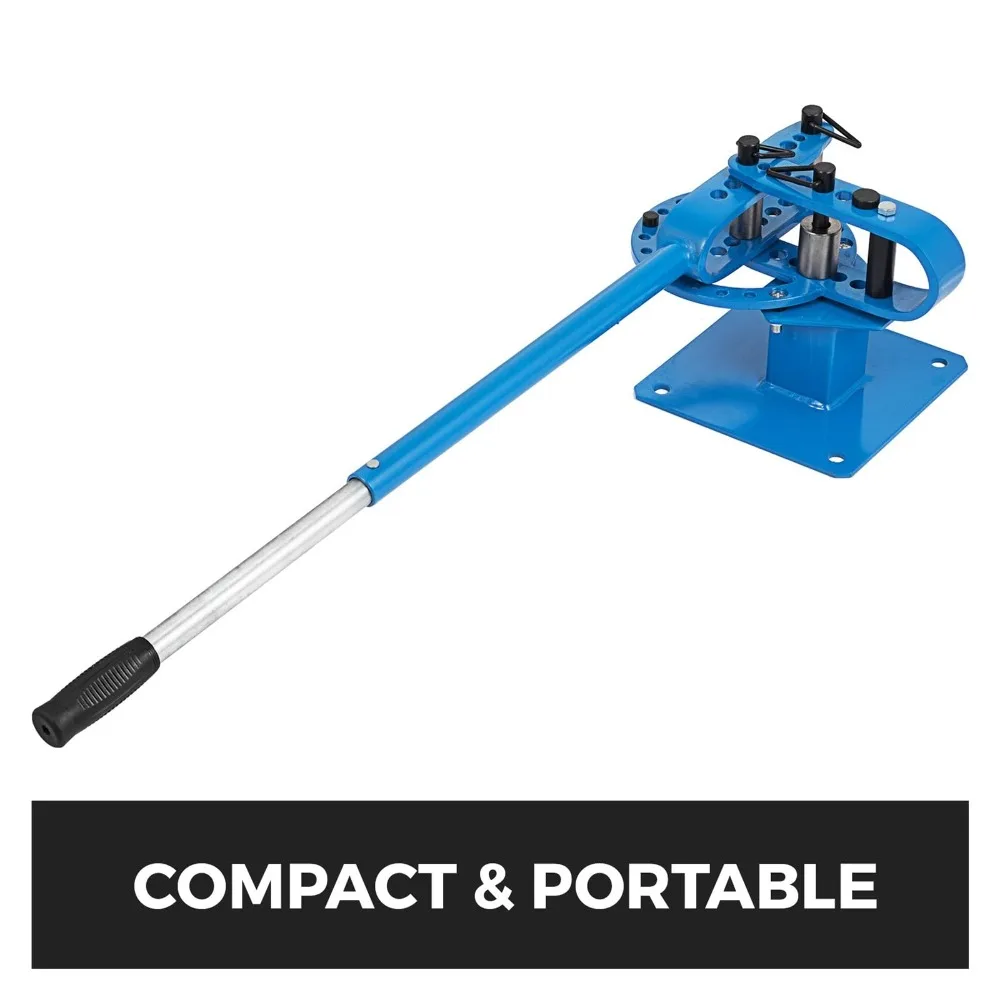 Pipe Bender YP-9 Manual Bench Steel Tube Bending Kit with 7Dies 1-3in Multifonction Compact Flat Bar Rod Brake Bends Tool