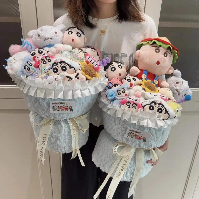 Crayon Shinchan Cartoon Figure Bouquet Exquisite Creative Surprise Gift for Birthday Valentine Girlfriend and Close Friend