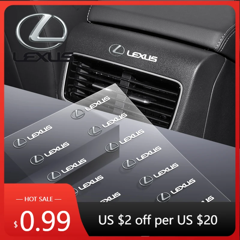 Pegatinas interiores para coche, pegatinas con logotipo para puerta, ventana lateral, calcomanía universal para Lexus F SPORT GX460 Ct200h IS250 ES 220D IS200 Fsp