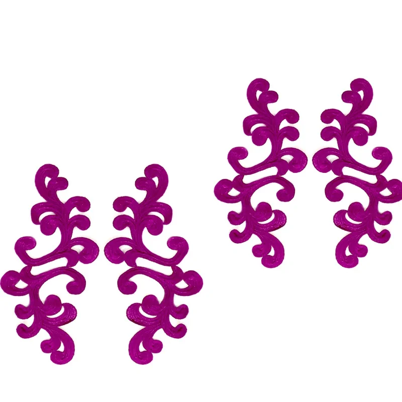 2 paires d'accessoires de robe brodés exquis pour le DIY, qui peuvent être cousus sur des robes de mariée, des robes de soirée et des jupes.