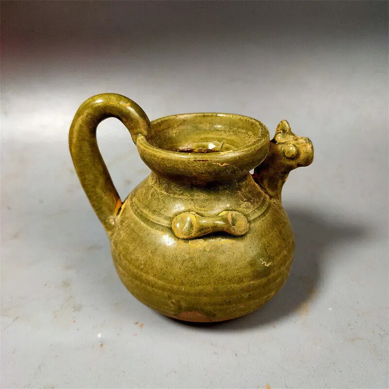 Crafts: Yue Kiln Tianji Pot Blue Glazed Chicken Head Pot Ceramic Tea Pot
