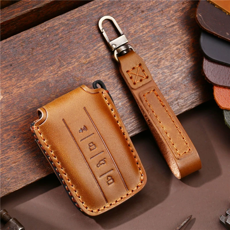 

Leather Car Remote Key Cover For Great Wall GWM WEY TANK 300 400 500 700 Hi4-T Key Case Holder shell Protector Fob Accessories
