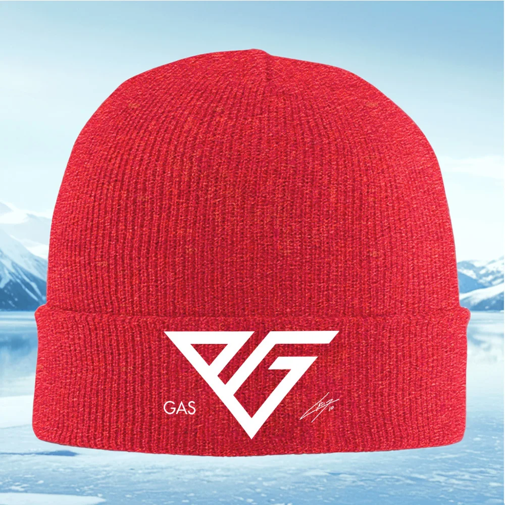 شعار هندسي أبيض على خلفية سوداء للرجال والنساء للجنسين قبعة محبوكة قبعة صوفية قبعة شتوية حرارية دافئة لعيد الميلاد في الهواء الطلق