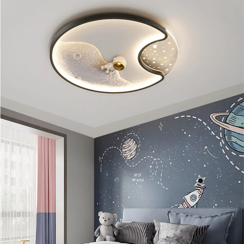 Imagem -05 - Luminária Modern Astronaut Led Teto Lâmpada Crianças Crianças Menino Quarto Luz Superfície Montada Levou Luz de Teto