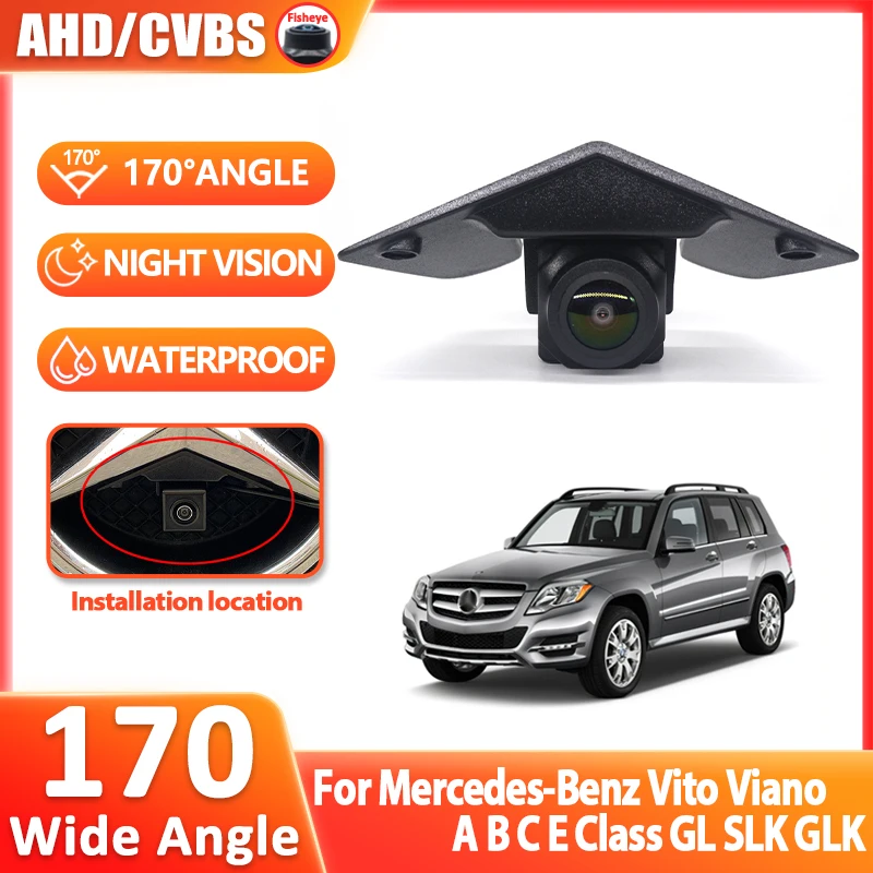 

Car Front View Camera For Mercedes-Benz Vito Viano A B C E Class GL SLK GLK HD Night Vision Waterproof Parking LOGO Front Camera
