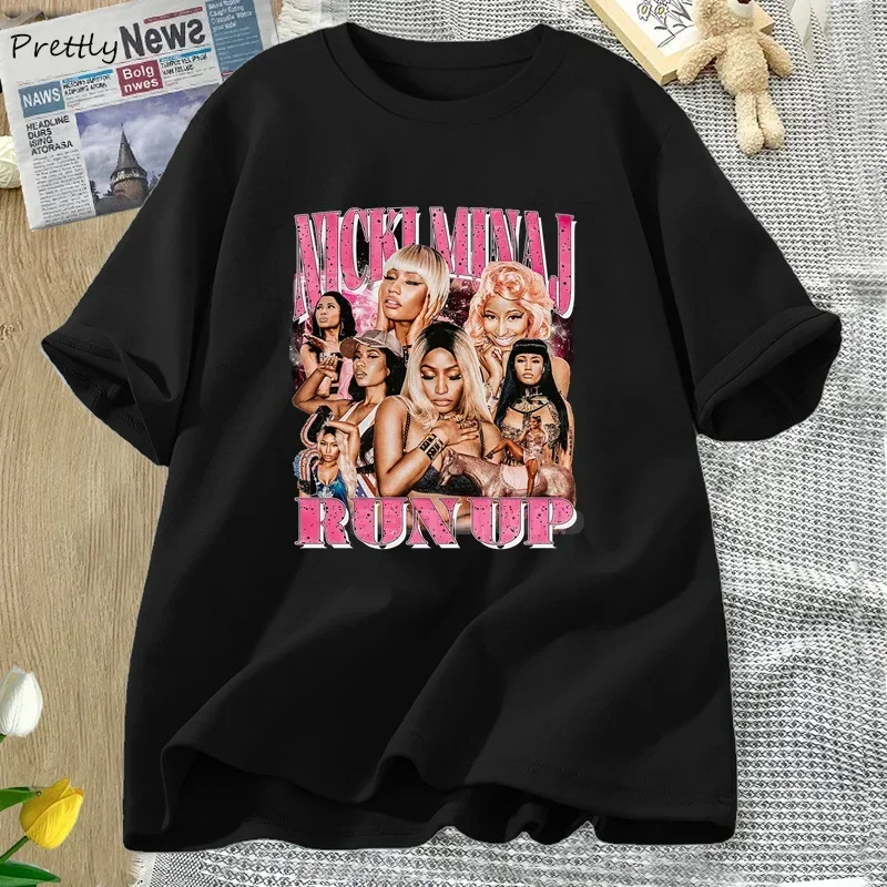 Women Men Rapper Vintage Style T-Shirt Nicki Minaj T-shirt Summer Cotton Short Sleeve Aesthetic Clothes