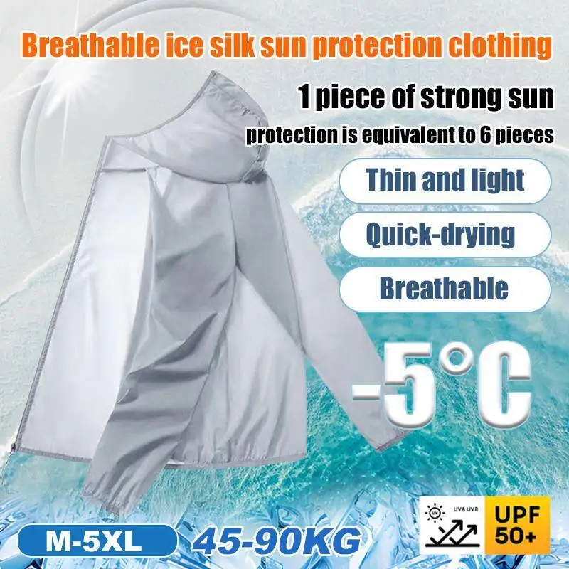 

Outdoor Ice Silk Sun Protection Clothing For Women And Men Summer Long Sleeve Thin Versatile Breathable Sun Protection Clothing