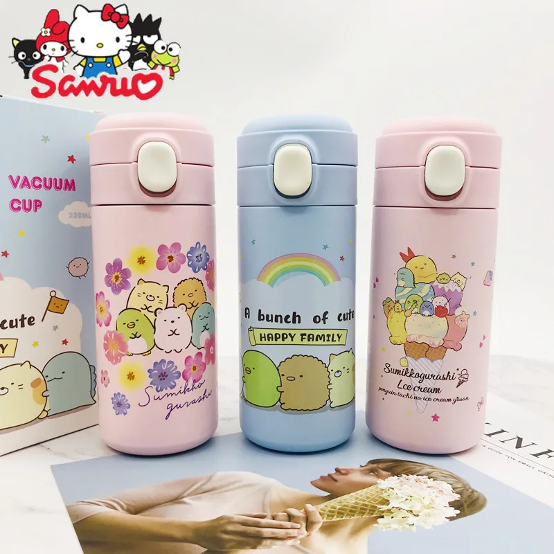 MINISO Melody Kuromi Hello Kitty Cinnamoroll Pochacco Corner Bouncco Thermos Straight Drink Cup 304 Stainless Steel Water Bottle