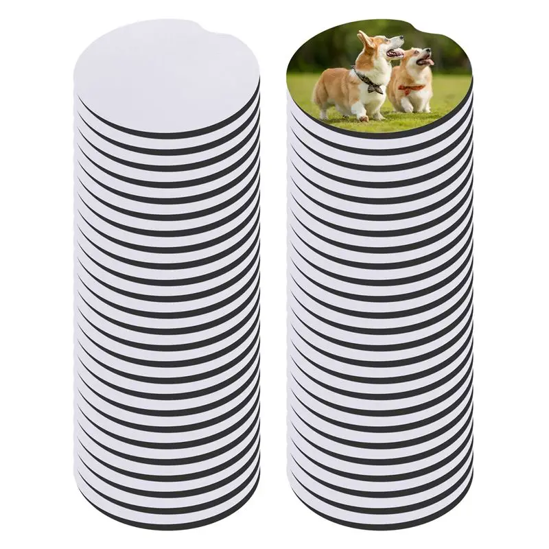 ABAH-50Pcs Sublimation Car Coasters Blanks,For DIY Crafts Car Cup Coasters Painting Project Sublimation Accessories