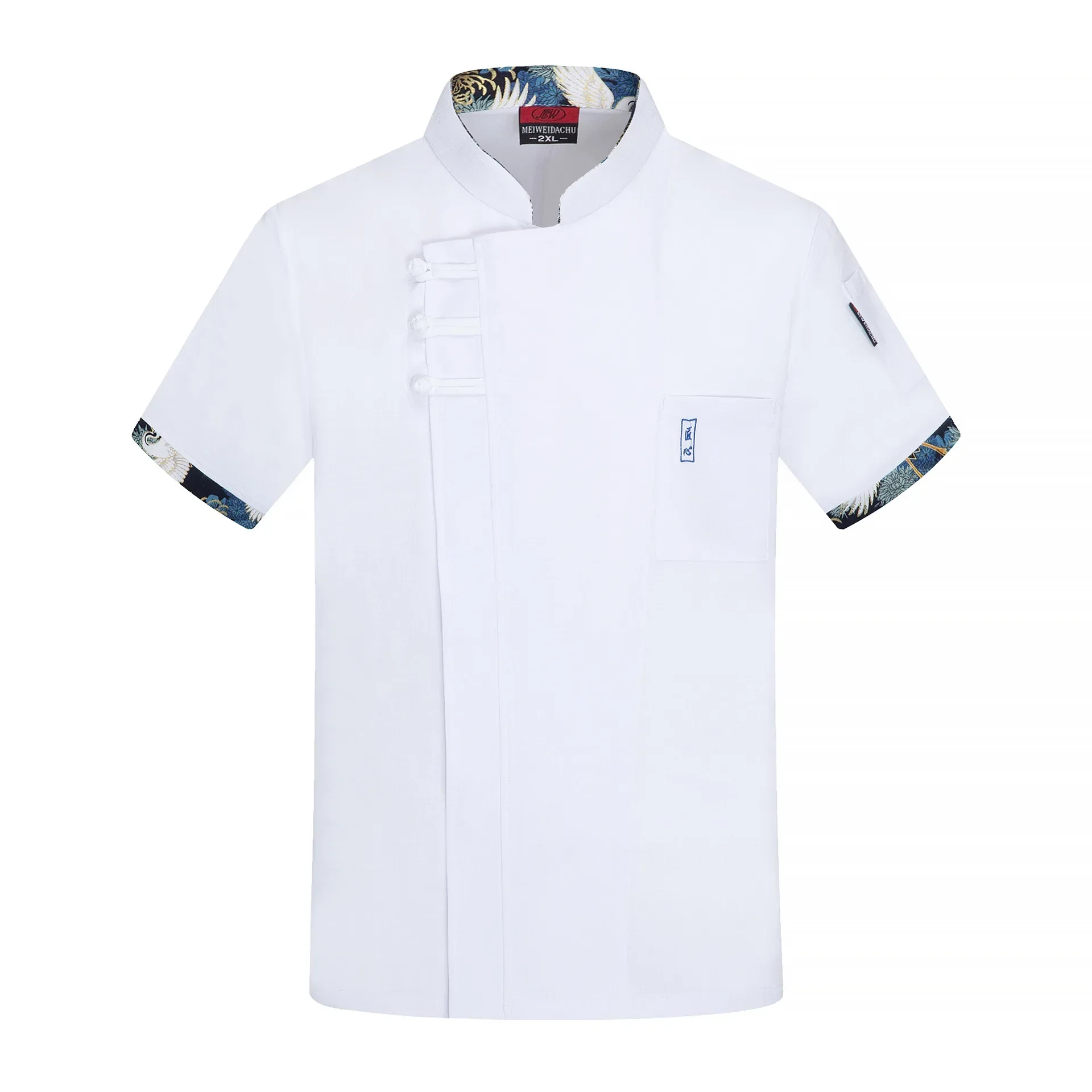 Uniforme de Chef à manches courtes pour hommes et femmes, veste de cuisine en lin extensible, chemise de serveur