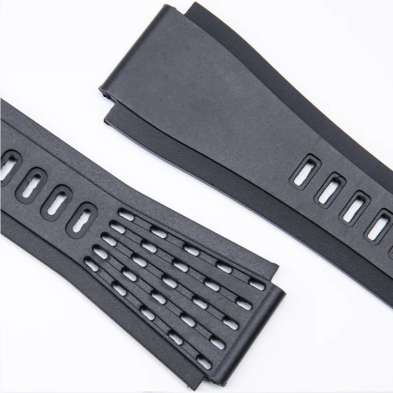 New Nature Black Blue Rubber Watchband Pin Buckle Accessories For Bell Ross Strap BR01 BR03 24mm Outdoor Waterproof Wristband