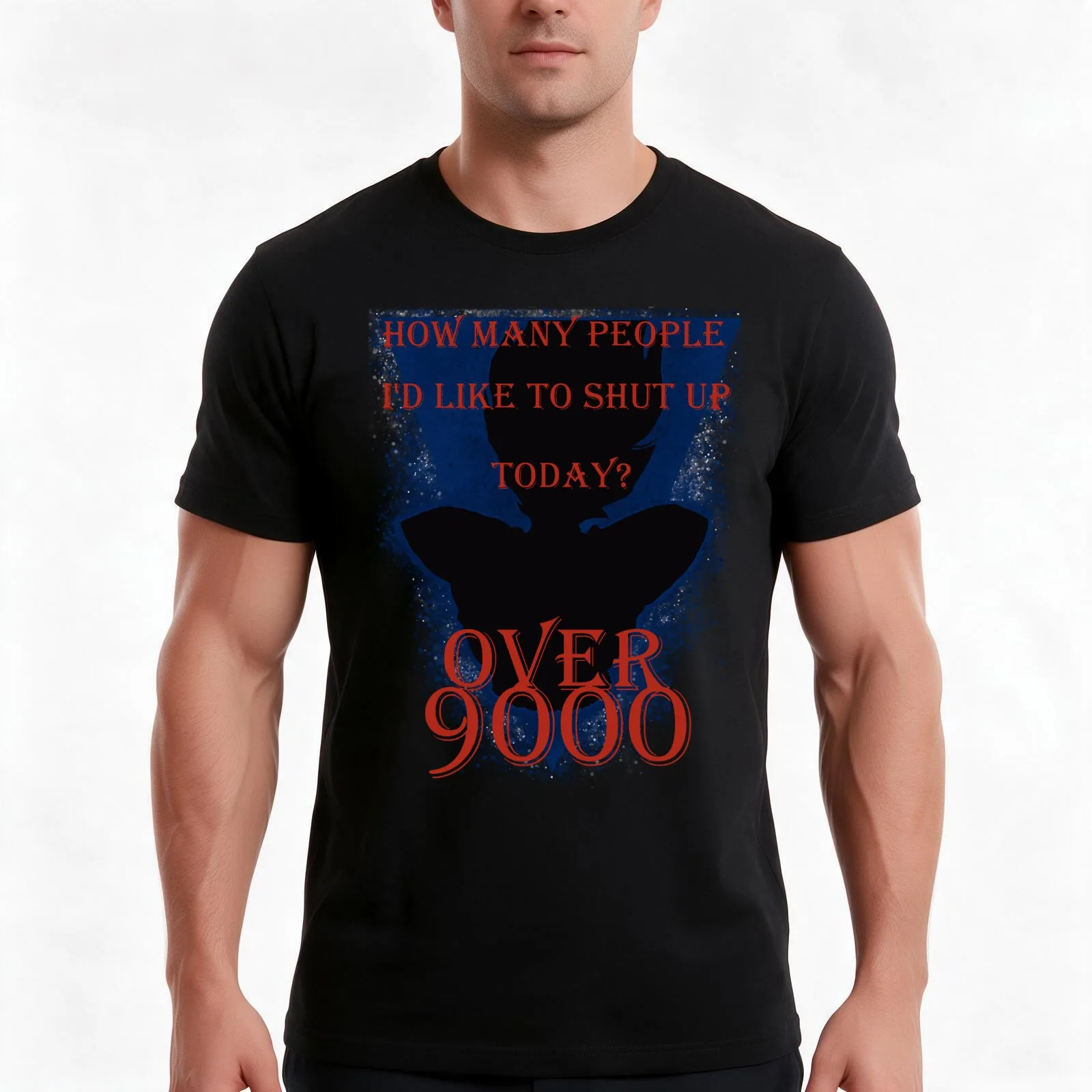 Over 9000 annoying people T-Shirt, Summer Casual Cotton Tee, Oversized Streetwear Tops, Vintage Graphic Print, Unisex Men Women