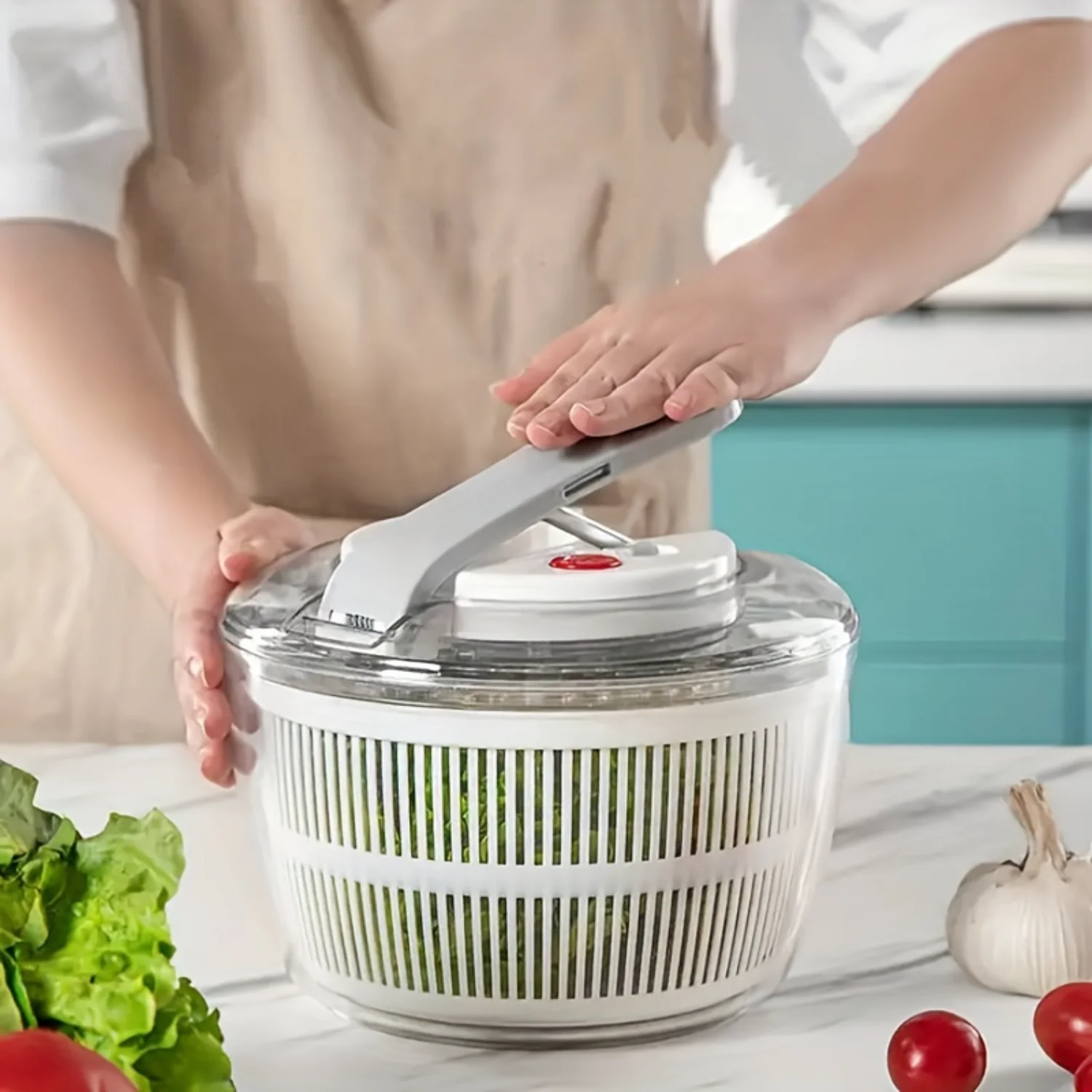 1pc,  Vegetable and Fruit Spinner - Efficiently Dry and Clean Produce for Healthier Meals