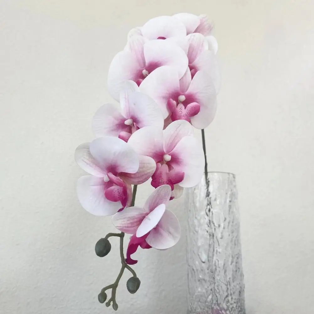 Orchid Decoration 9-head Phalaenopsis Branch Elegant Artificial Moth Orchids Silk Flower Centerpiece for Wedding Party Home