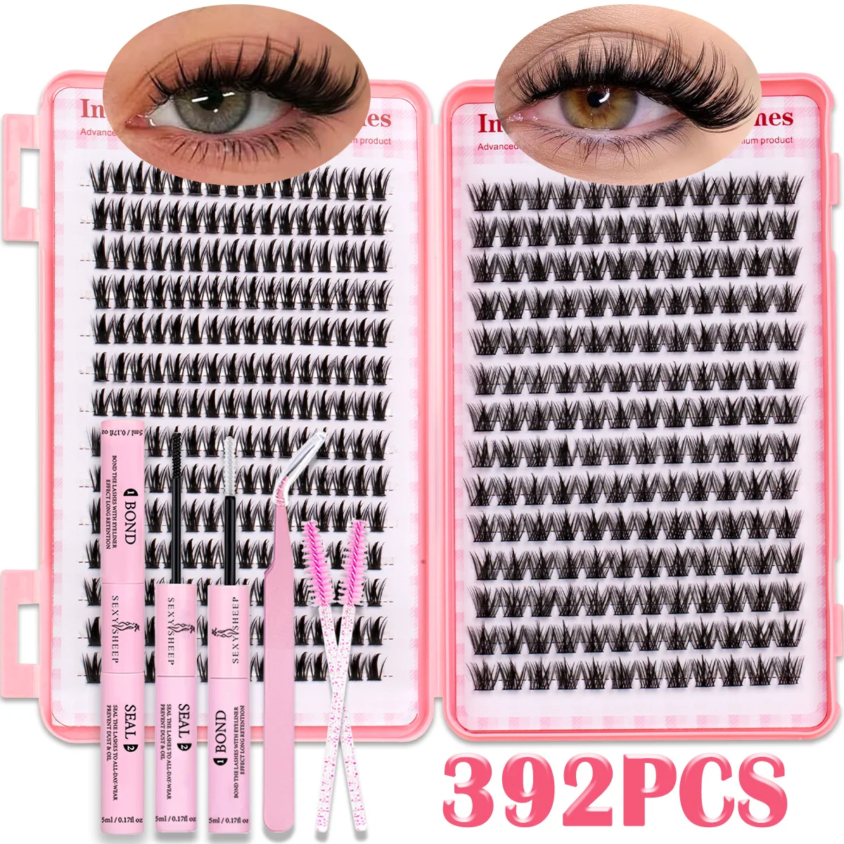Wimpernbüschel Katzenaugen-Wimpernverlängerung Große Kapazität Natürlicher Look Einzelwimpern für DIY-Anwendung Clean Girl Wimpern Geschenk – Detail 10