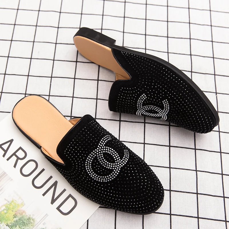 New Summer Breathable Slippers Men Slides Fashion Sandals Flat House Shoes Casual Outdoor Flip Flops Leather Men Shoes