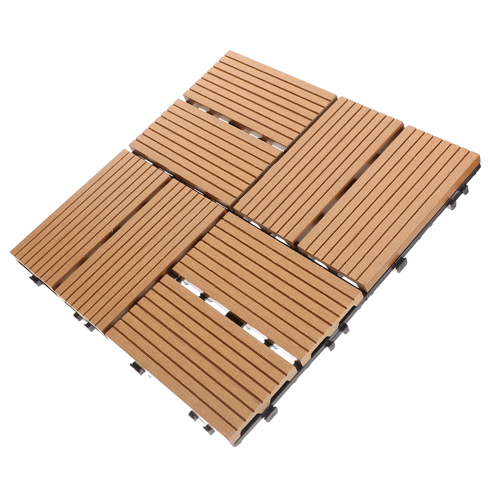 11 แพ็คไม้พลาสติกพื้น 1 ตารางเมตรสีเหลือง Decking กระเบื้อง Interlocking Patio ระเบียงระเบียงสวนชั้นแผ่นกลางแจ้ง
