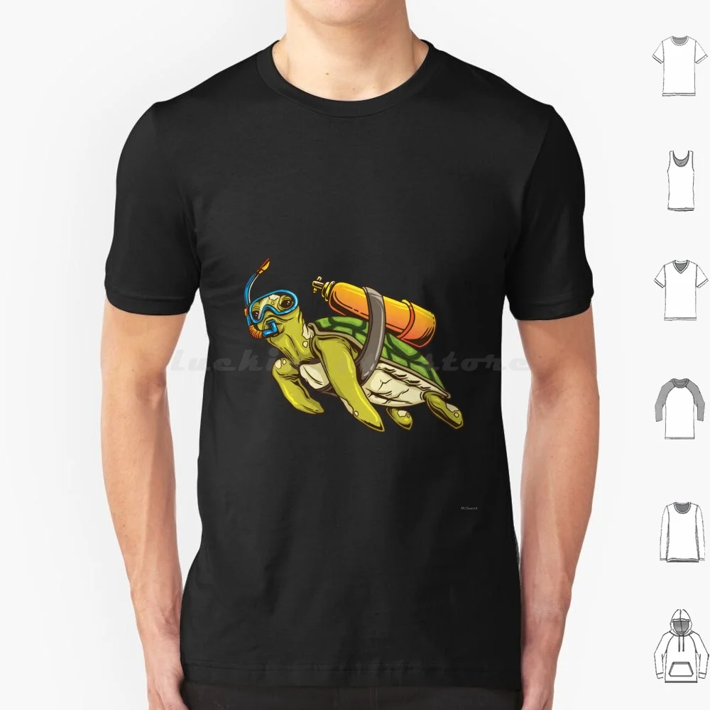 Sea Turtle Oxygen Tank Snorkeling Sea T Shirt 6xl Cotton Cool Tee Coral Reefs Ocean Marine Life Ideas Beautiful Scuba Jokes
