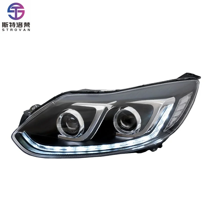Deren High qualityHeadlights for Fords Focus 2012-2014 LED headlamp  day running light front lamp