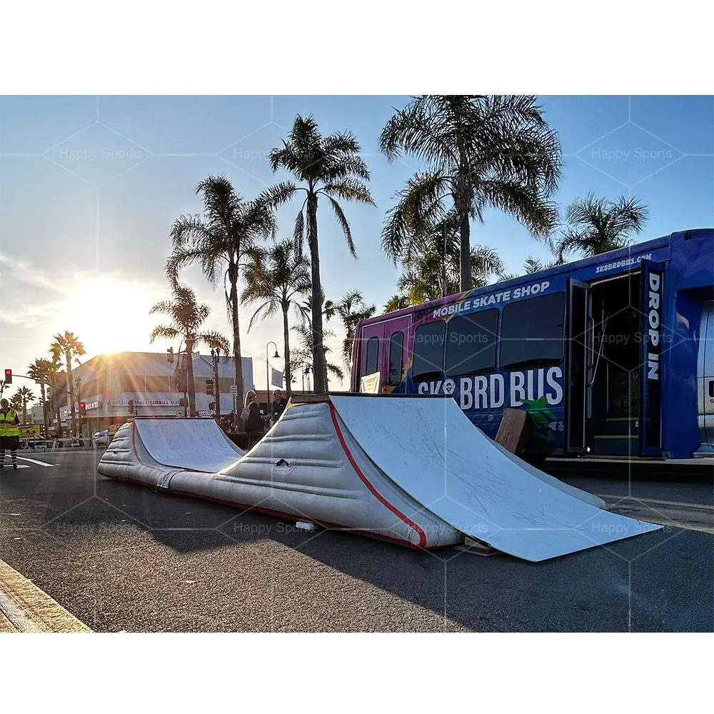 Inflatable Pvc Platform Air Mat U Pool Step Skateboard Ramp Landing Bike Ramp for Skate Sports