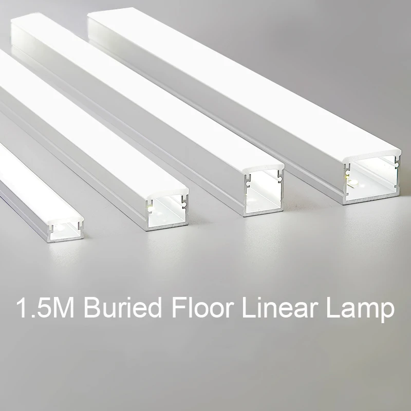 

1.5M Extrusion Aluminum Profile For Floor Lamp Led Strip Embedded Mounting Housing Channel Thick Buried Floor Linear Lights