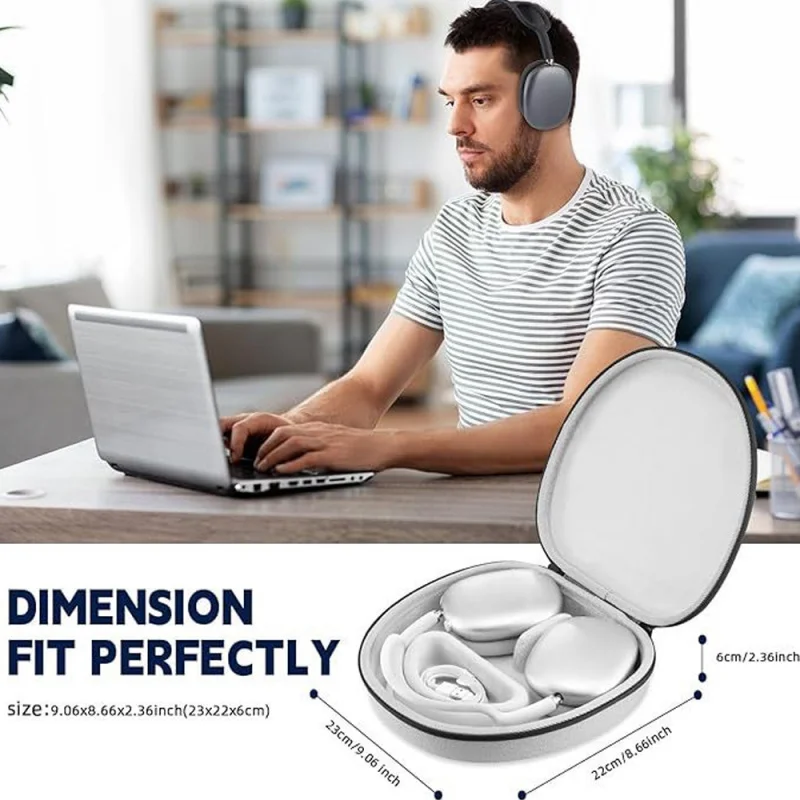 حقيبة سفر محمولة لأجهزة Apple AirPods Max تدعم وضع النوم وحقيبة تخزين منظمة صلبة لأجهزة AirPods #5