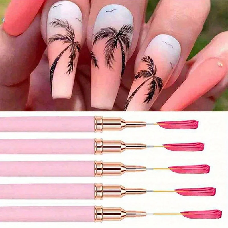 10Pcs Nail brush set Drawing and Painting Line pen Carving and tracing lattice Extremely fine line pen Manicure point drill tool