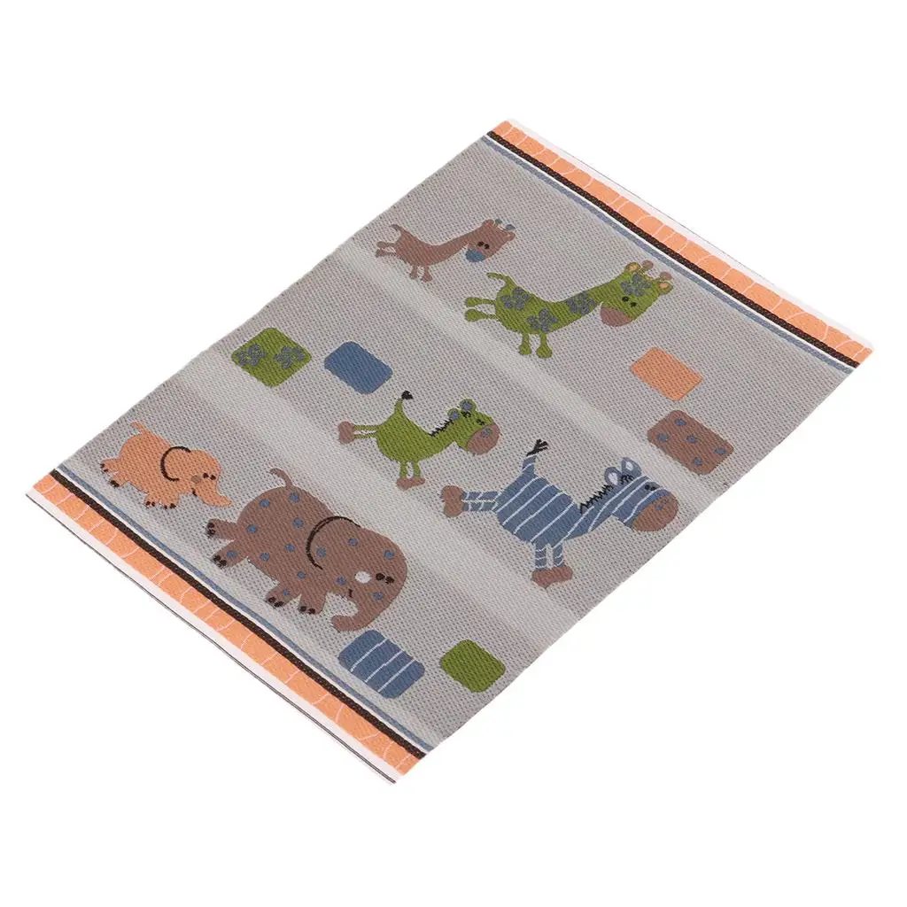 12th Floor Covering Cartoon Rug Embroidery Cloth Mat for Dolls House