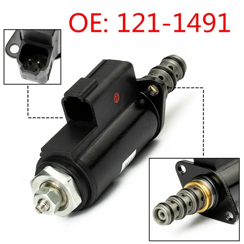 

Y51A-3X 121-1491 Поворотный электромагнитный клапан экскаватора для Caterpillar E320B/C/D 315C 325C 1211491 KWE5K-31 G24DA30 G24DB30 CAT