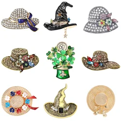 Rhinestone Hat Brooch for Women Unisex Enamel Everyday Use Pin Office Party Friend Gifts Jewelry Accessories