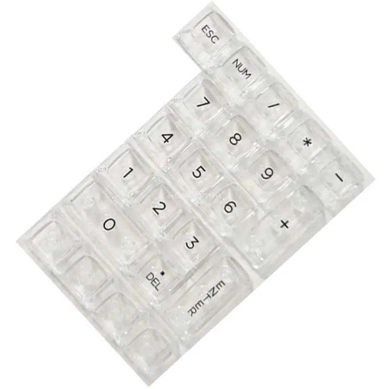 Melhorar a estética do teclado 22 teclas cristal gelo transparente para teclados numéricos convenientes cristal