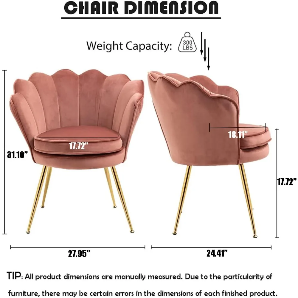 Роскошные бархатные стулья с акцентом, набор из 2 шт., золотые ножки, тафтинговый дизайн для гостиной, спальни, кухни, столовой, туалетного столика, платья