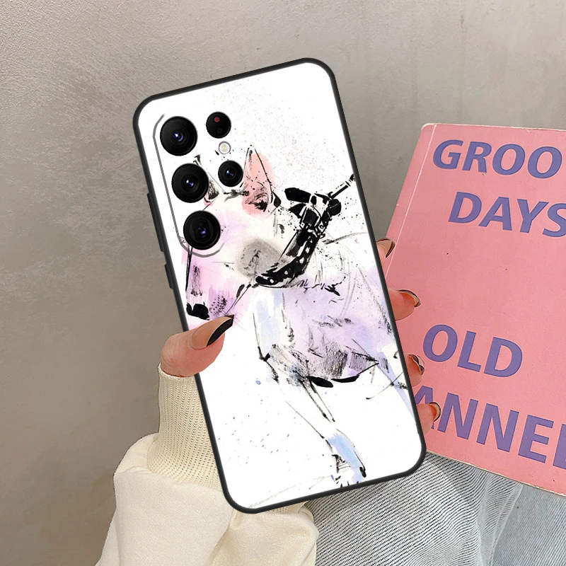 Engels Bull Terrier Hond Case Voor Samsung Galaxy S24 Ultra S20 S21 S22 S23 S25 Ultra S9 S10 Plus S25 FE Cover Coque
