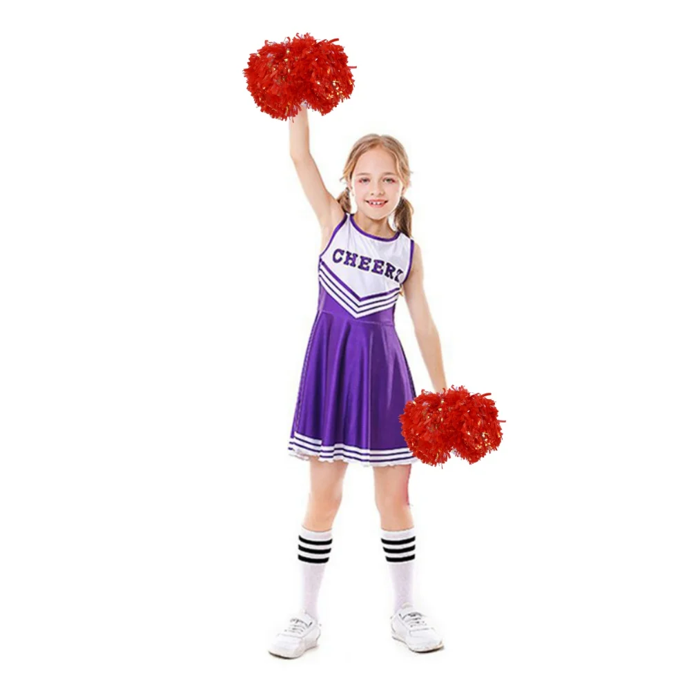 1 Pair Cheerleading pompon Filament Double Head Multiple Colors Shiny Cheerleading Flower Ball Cheerleading Flower Ball