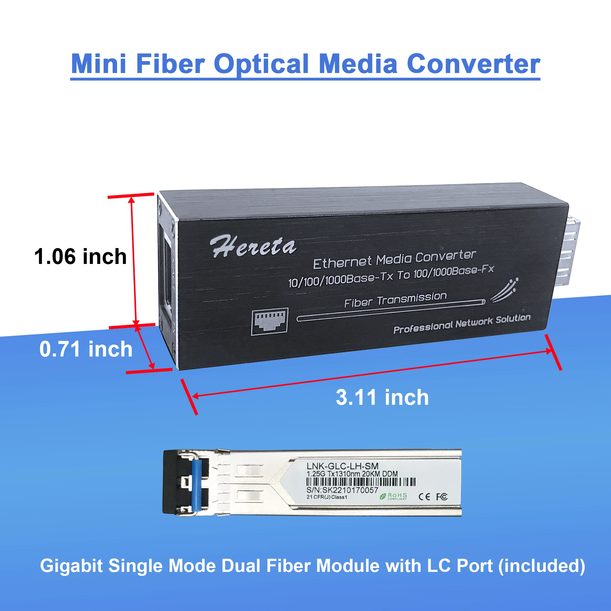 ミニ光ファイバーコンバーター-sfp-rj45-usbマイクロ-1000mbps-8023bt-poe-sfpメディアコンバーター-48v～54v-dc入力-アルミケース