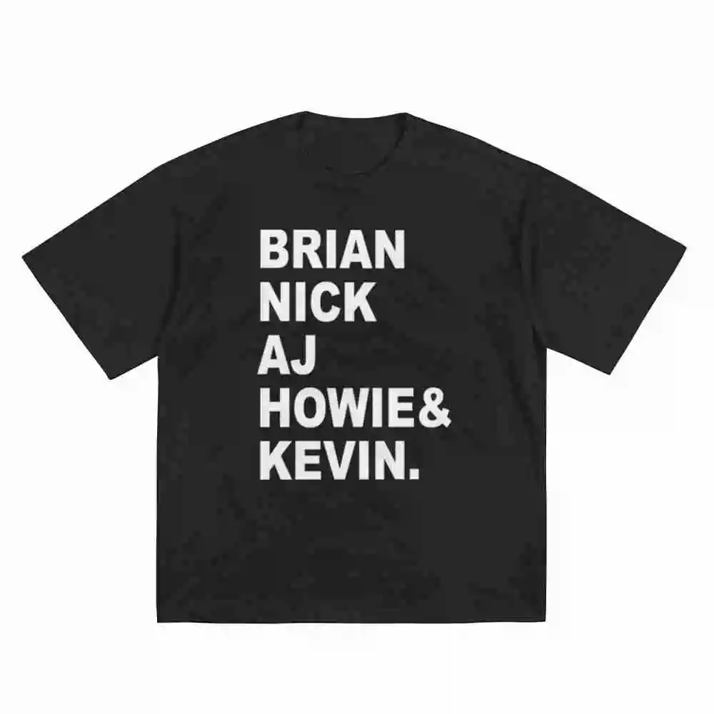 Brian Nick AJ Howie Kevin Boy Band Concert Short Sleeve Tee 100% Cotton T-Shirt