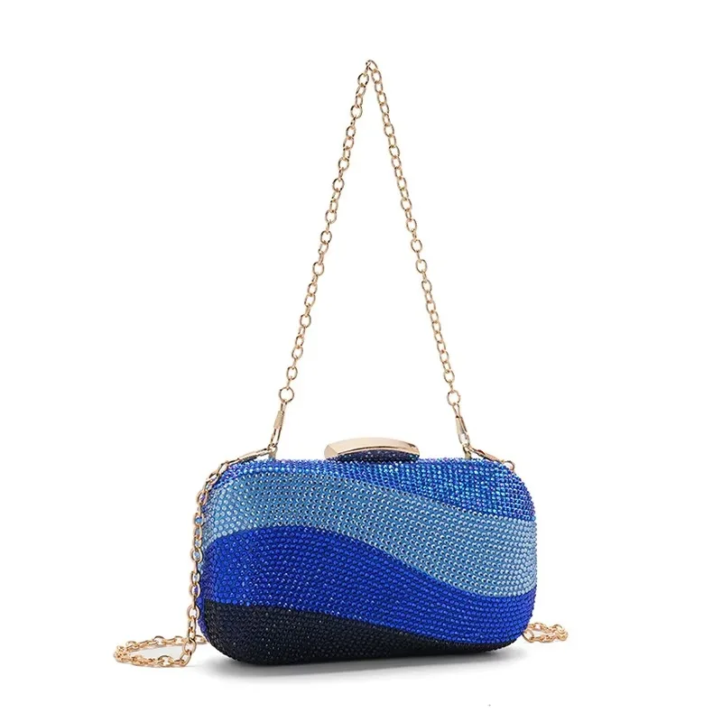 Ladies Holding Evening Bag Party Wedding Diamond Crystal Rhinestone Color Matching Shoulder Messenger Dinner Bag