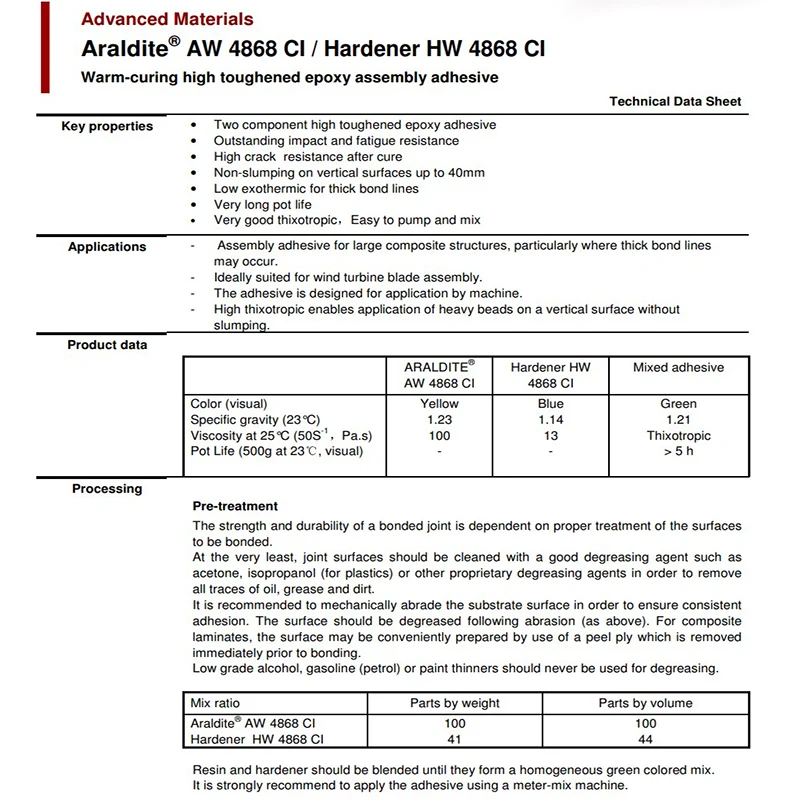 Araldite aw hw 4868 hoch gehärtetes ab epoxidharz ideal geeignet für metall grp glasfaser verbund struktur kleber 2k kleber – Detail 4