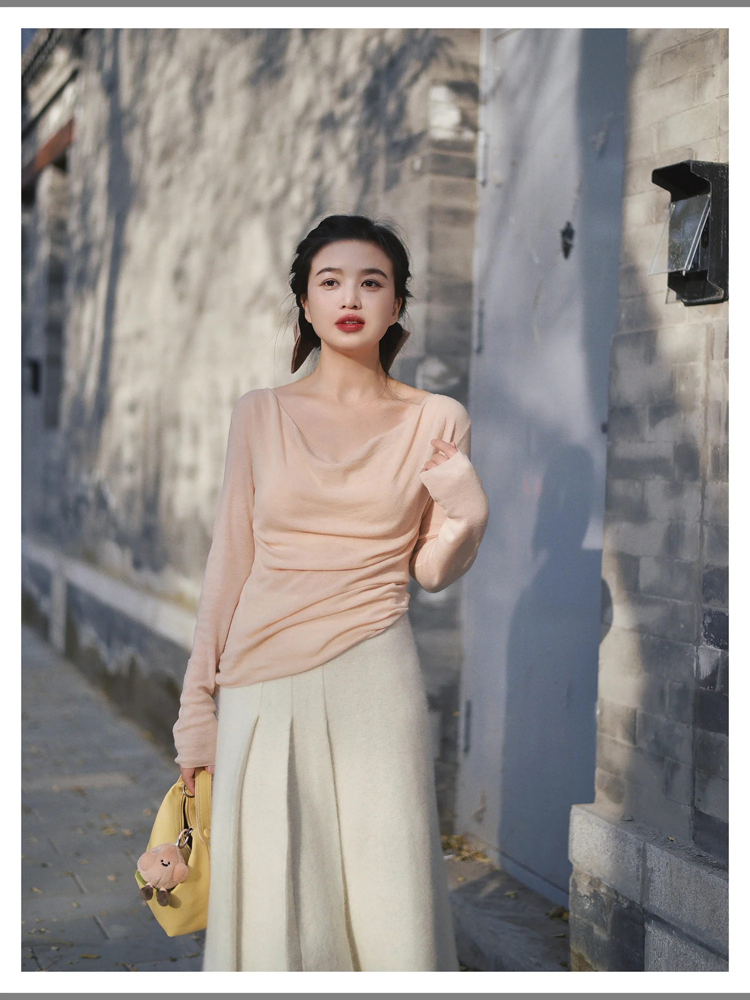 

WANTING Evening Cicada Language 00% Wool Water-Soluble Knitting Soft Ne Design Women's Long Sve Sweater Gentle Sle