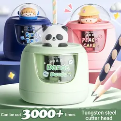 Cute Cartoon Battery Charging Electric Pencil Sharpener Switch Automatic Pencil Sharpener Creative Stationery Office School