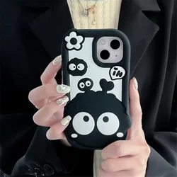 Shockproof Slim Case for IPhone 11 12 13 Pro Max 14 15 Cute 3D Coal Silicone Soft Cover Phone Case