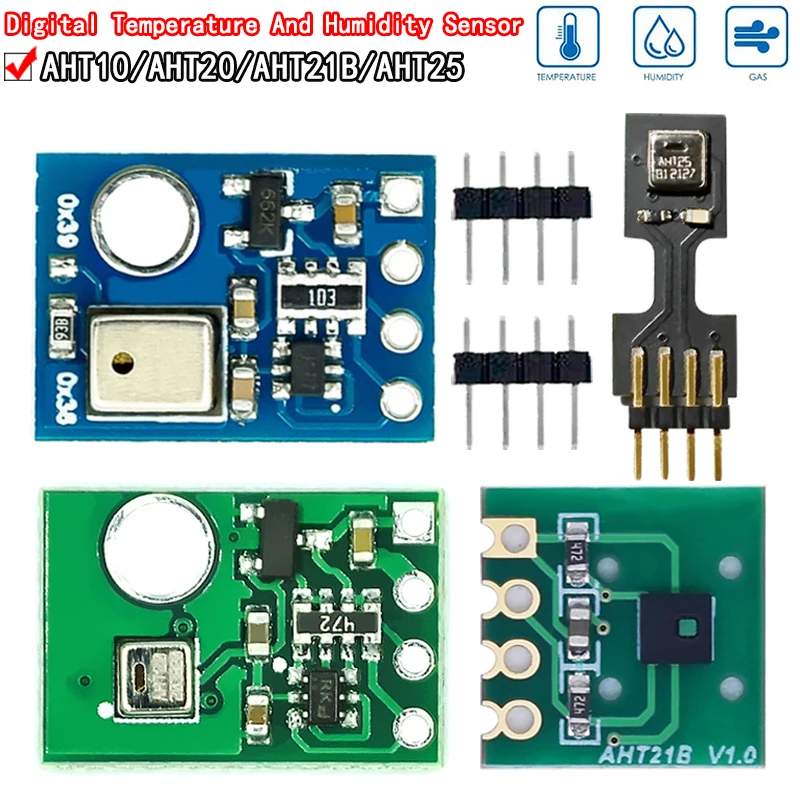 AHT10 AHT20 AHT21B AHT25 High Precision Digital Temperature and Humidity Sensor Measurement Module I2C Communication