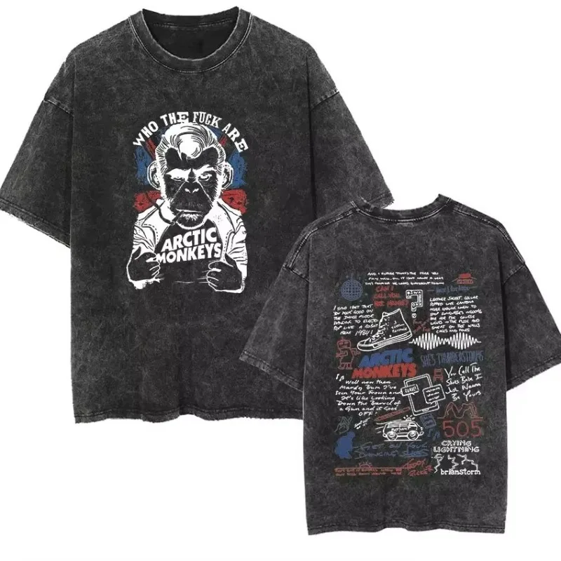 

Vintage Rock Arctic Monkey Music Album Graphics T-Shrit Men's Washed Streetwear
