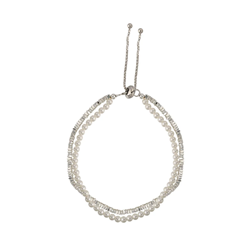 

несколько хвостов сломанных серебряных жемчужных браслетов, женские легкие роскошные высококачественные бусины, регулируемые украшения.