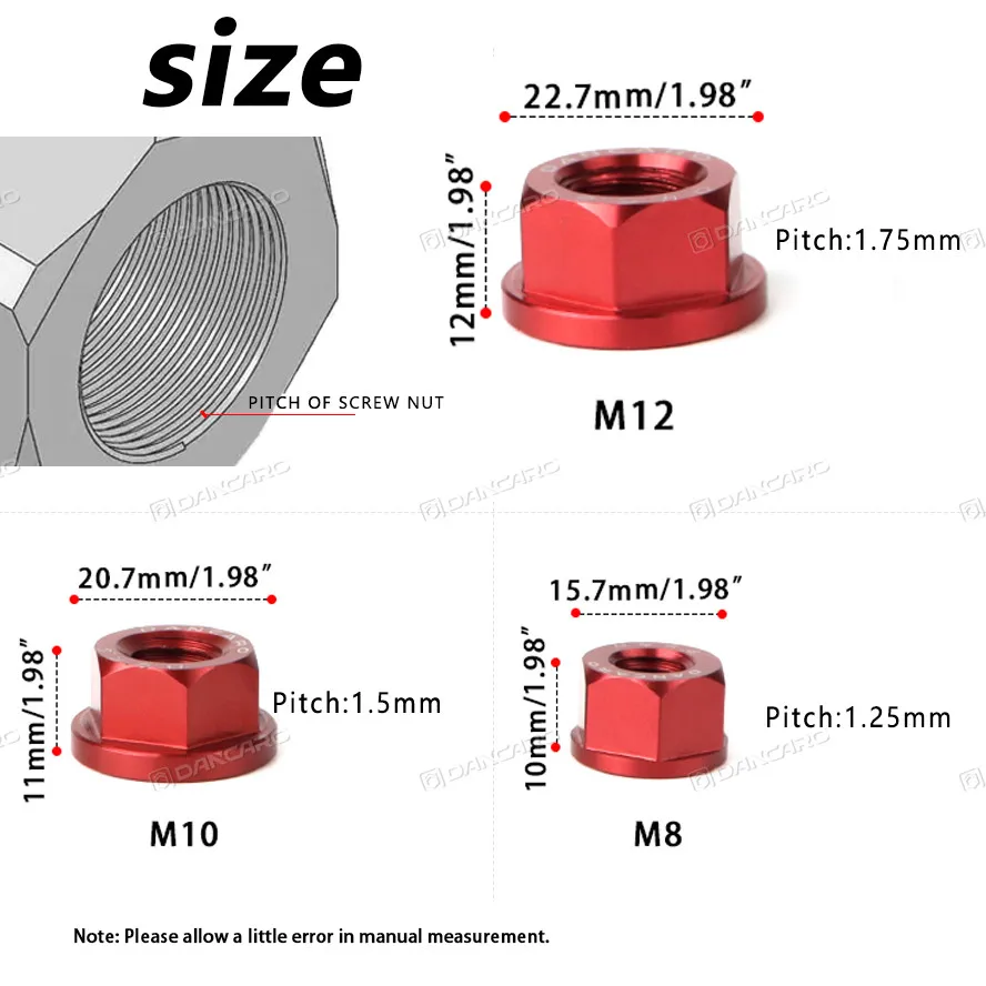 Écrou d\'Essieu de Moto M8/M10/M12, Vis Décorative en Aluminium Kg, Universel pour HONDA, YAMAHA, SUZUKI, Accessoires de Scooter, 2 Pièces