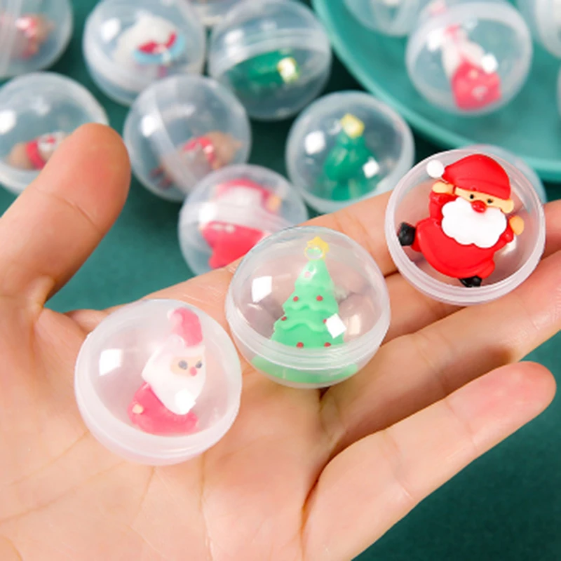 10pcs 32MM Transparent Plastic Surprise Ball Capsules Toy Surprise Box Figure Toys For Vending Machine Eggshell Empty Doll Ball