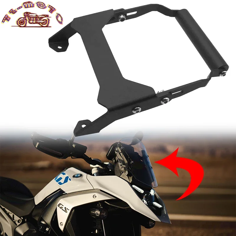 

Подходит для BMW R1300GS ADV 2023 2024, кронштейн для мобильного телефона, аксессуары для мотоциклов, алюминиевый навигационный кронштейн с ЧПУ, держатель для телефона, подставка